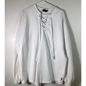 White Lace-Up Jersey Top